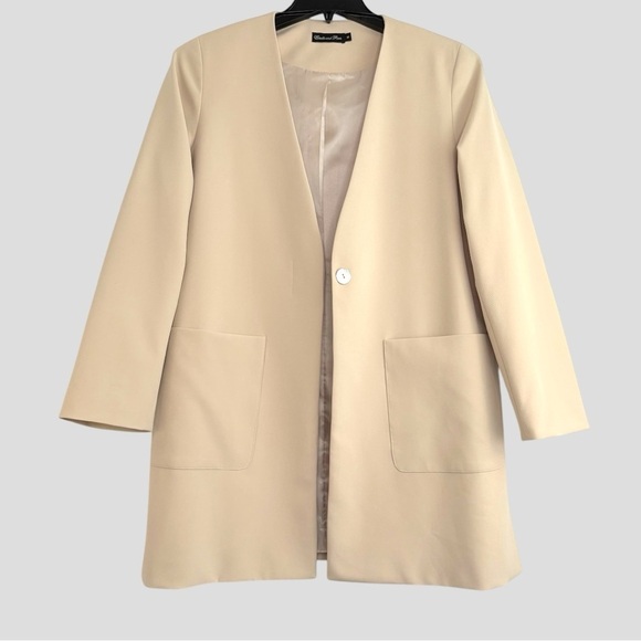Estelle and Finn NY Women’s Size 10 Beige Blazer Quiet Luxury Scandi Minimalist - Picture 3 of 14